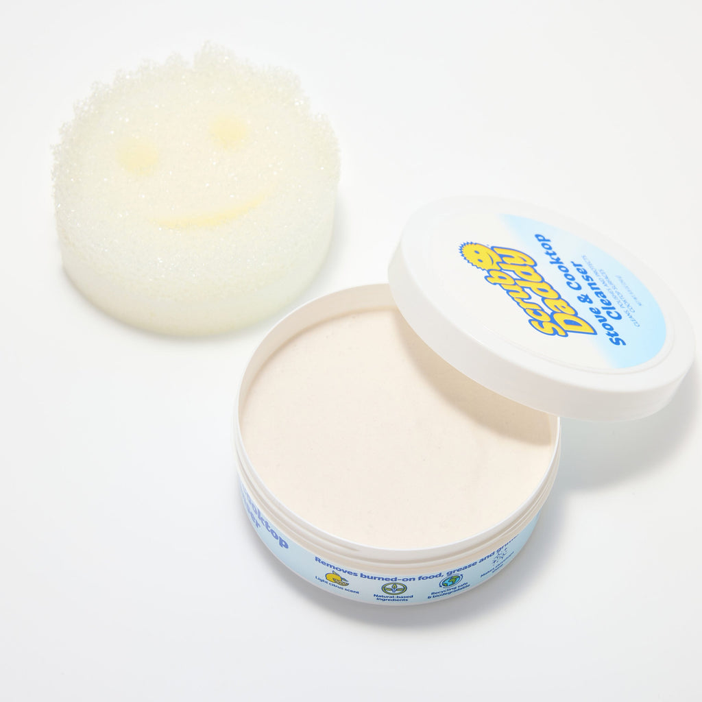StoveTop Cleanser and Scrub Mommy out of packaging