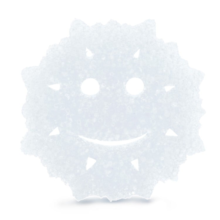 Front view of white snowflake sponge